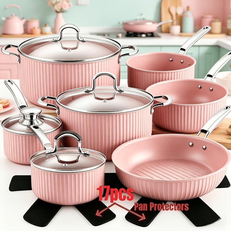 17pcs high quality non stick pot mats anti scratch pattern