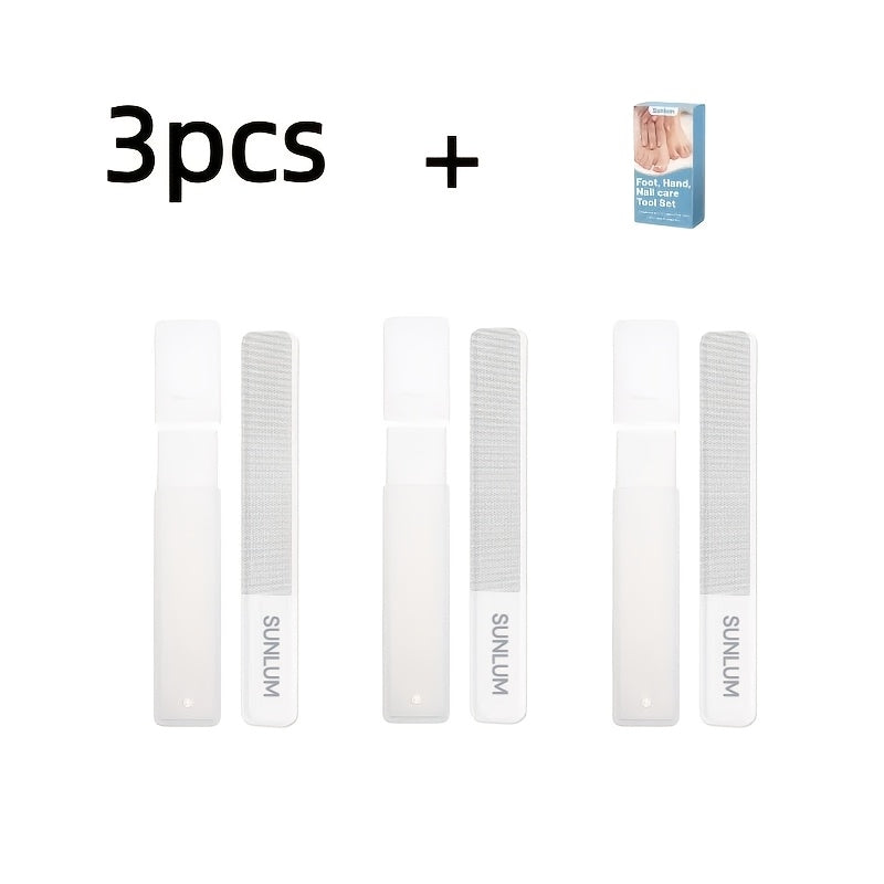 brand 3pcs set nano glass nail files nail polishing