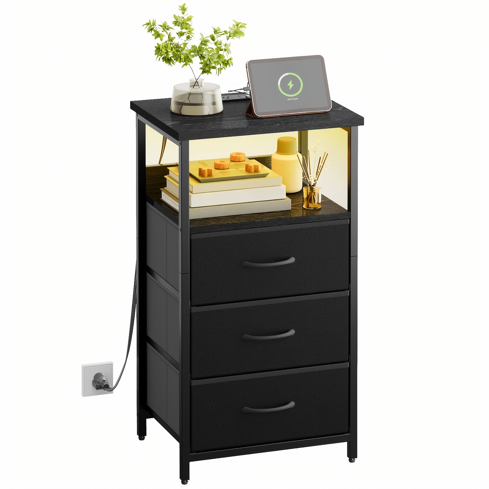 1 2pcs night stand display stand 1 2 3 4 drawers led