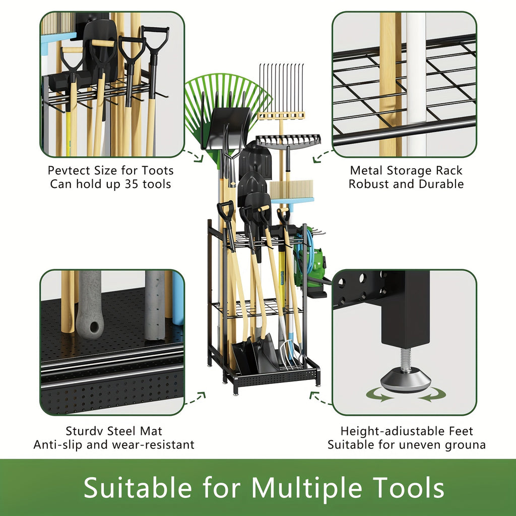 garden tool organizer garage utility storage racks hooks