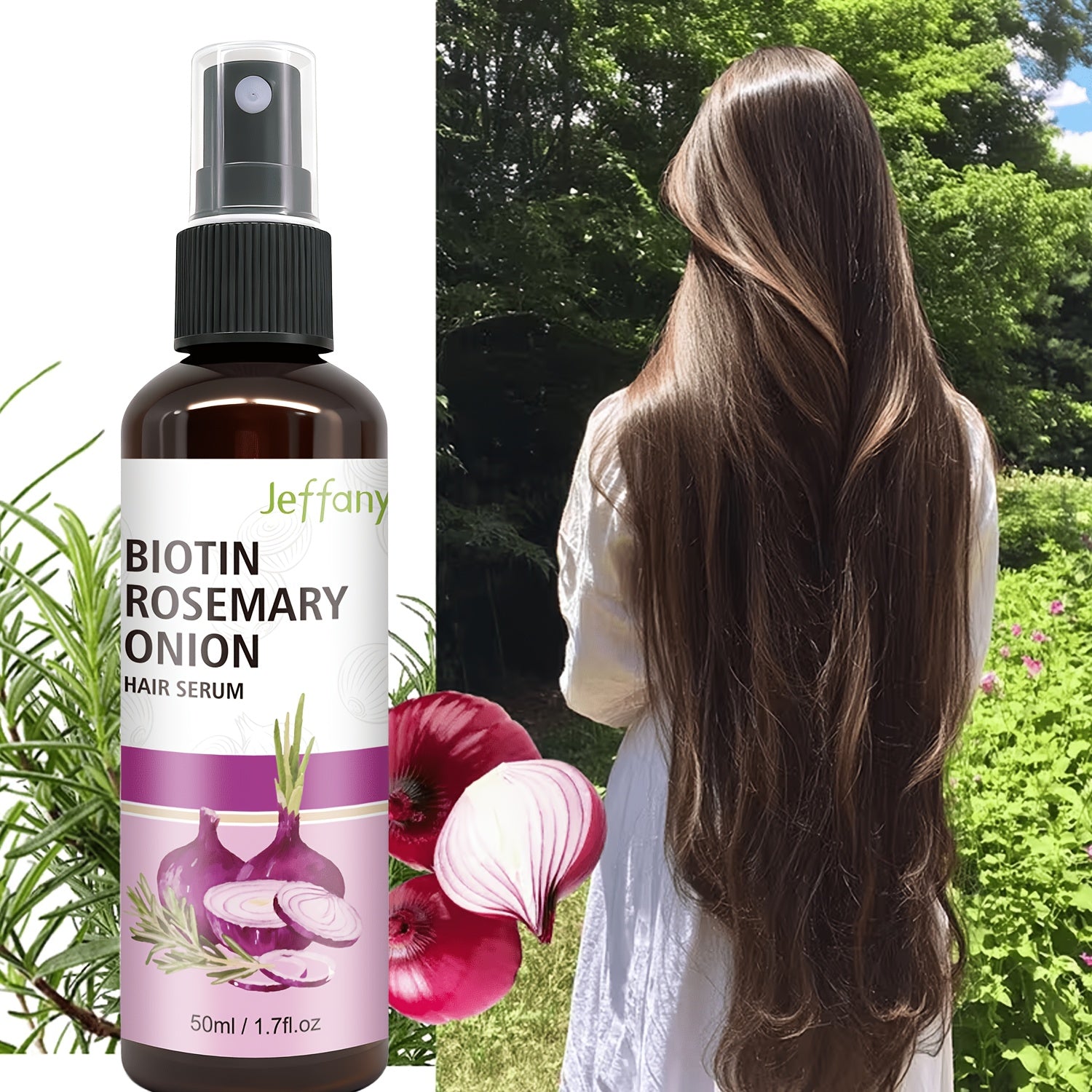 strengthening hair serum spray biotin rosemary onion oil