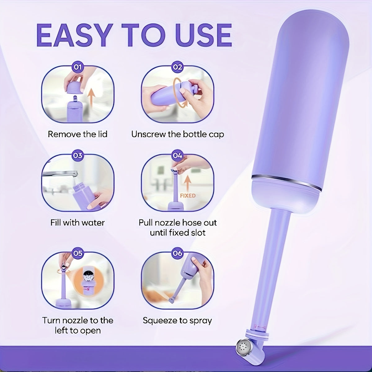 travel friendly handheld bidet 380ml leakproof portable