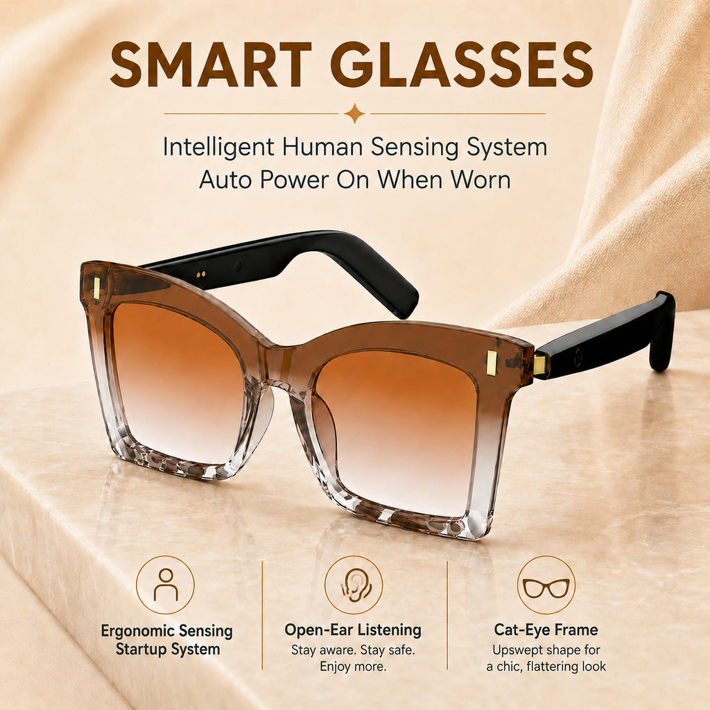 2026 new womens cat eye smart glasses bluetooth 6 0 wireless