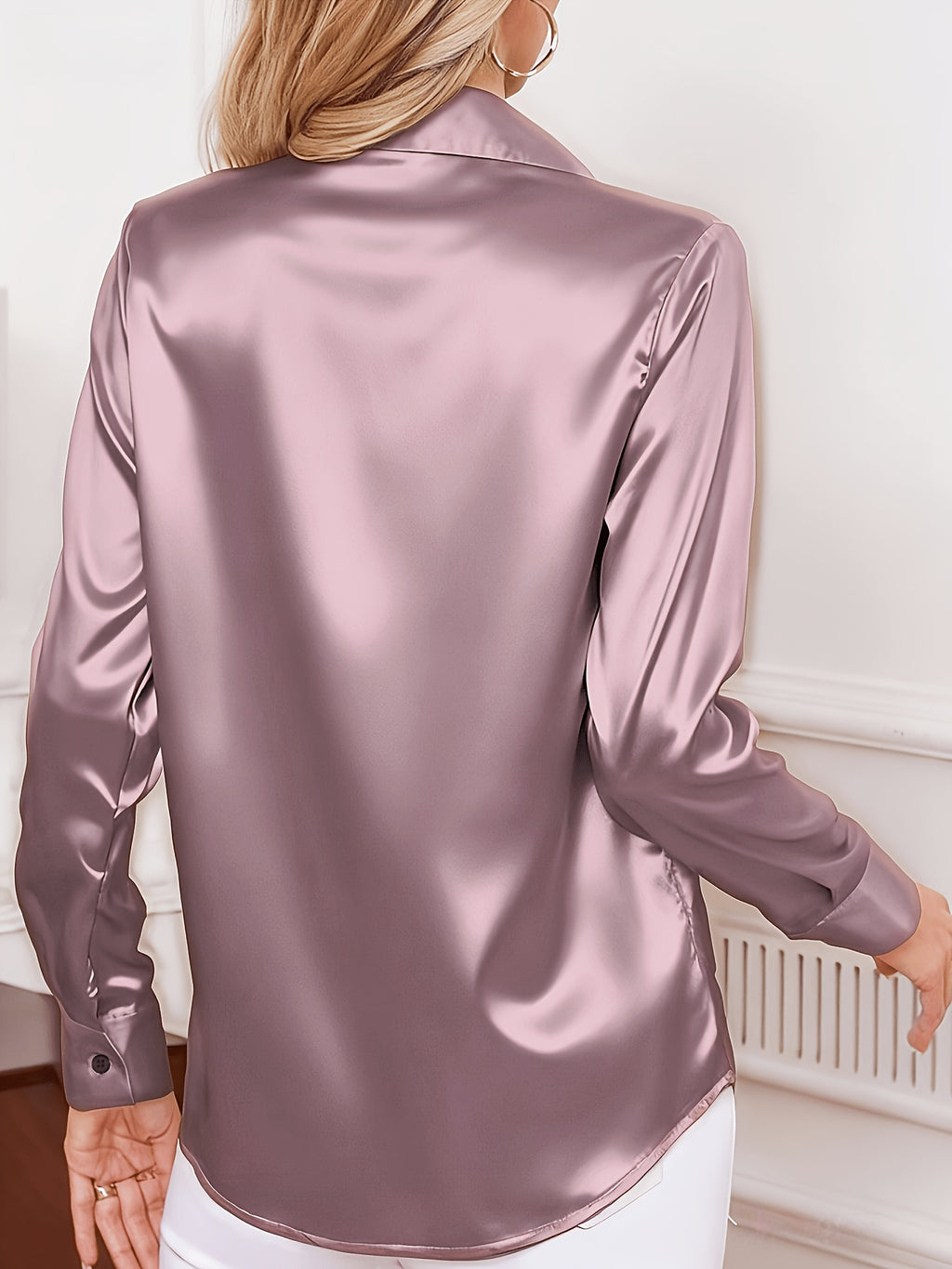 womens season   commuter satin shirt temu