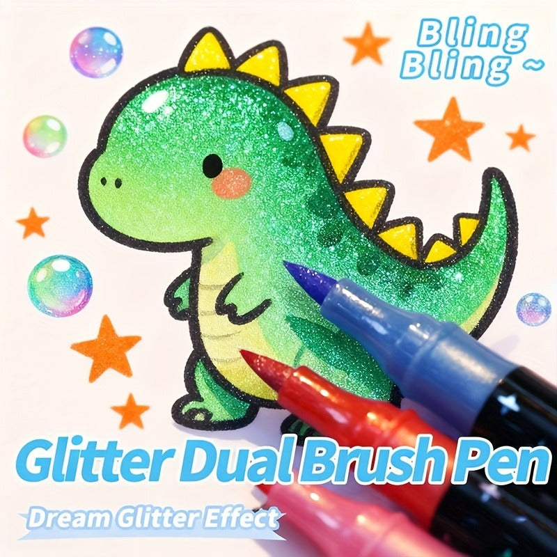 24   dual tip glitter pen set glitter