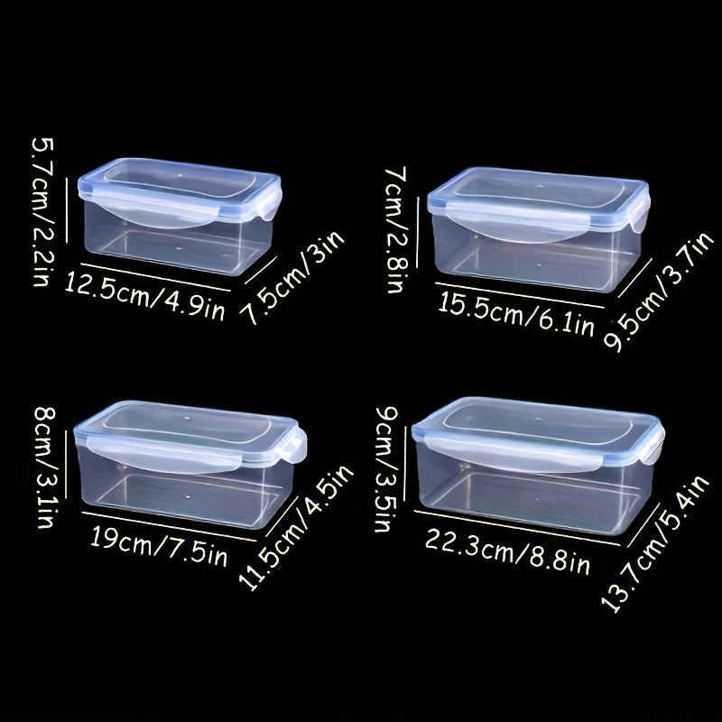 8pcs set   4 containers 4 lids multi size transparent