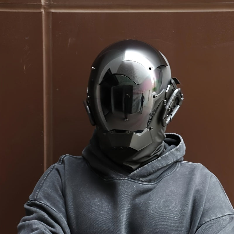black cyberpunk mask cosplay halloween mechanical cool real