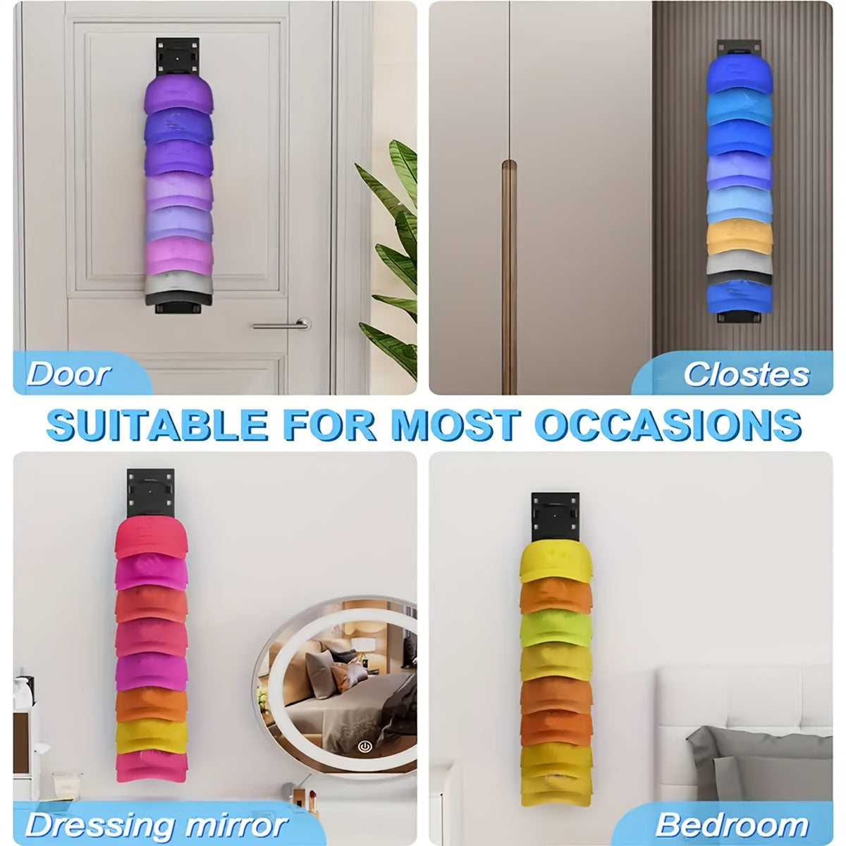 1 4pcs wall mounted hat rack organizer strong   multi