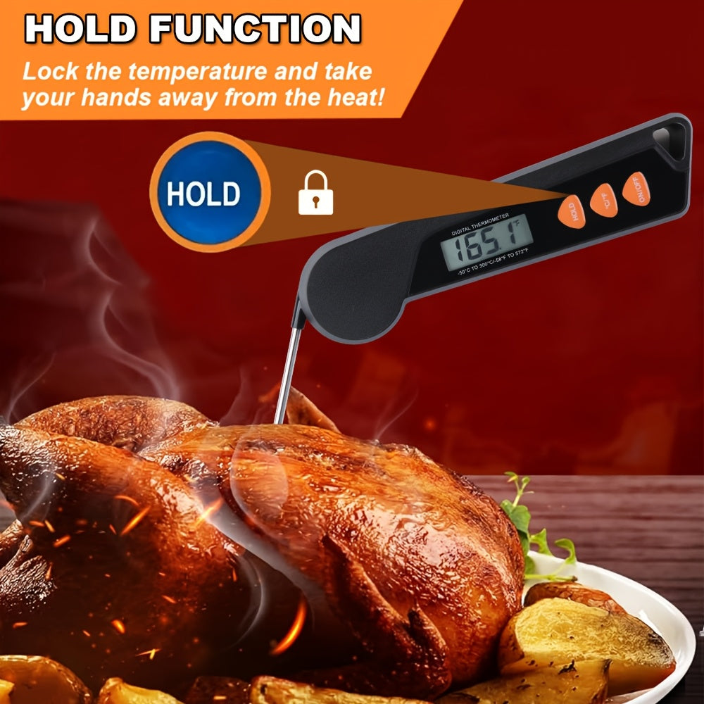 1pc folding barbecue thermometer stainless steel temperature