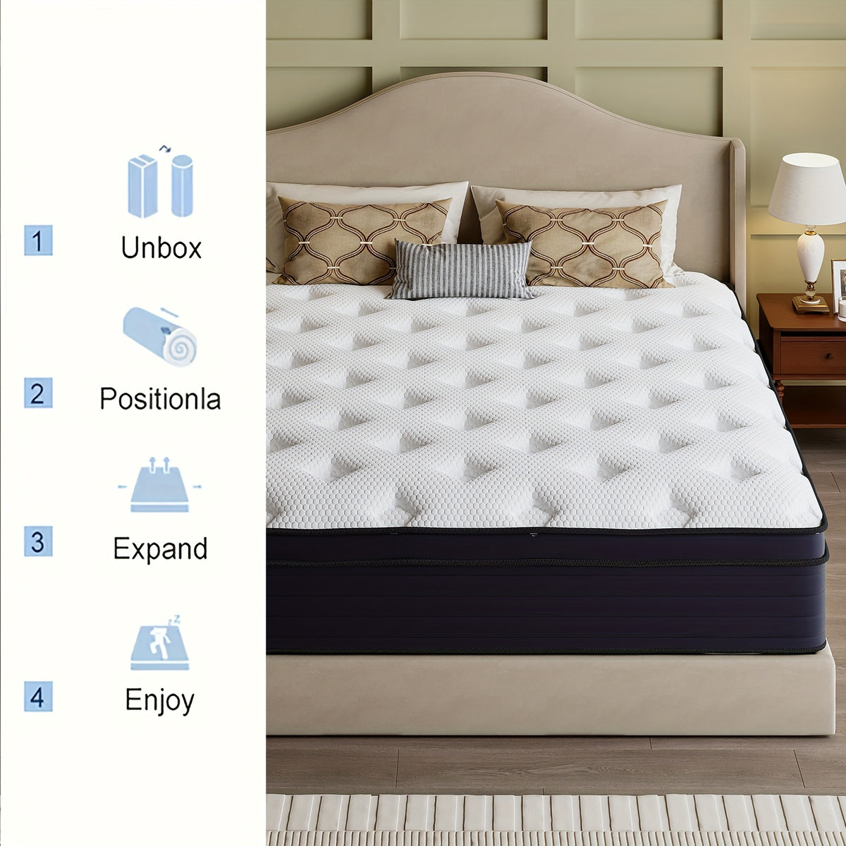 heavy duty reinforced mattress 10 12 14 inch queen size