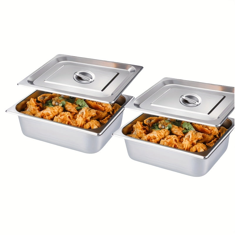 4pcs stainless steel serving bowls lids commercial self