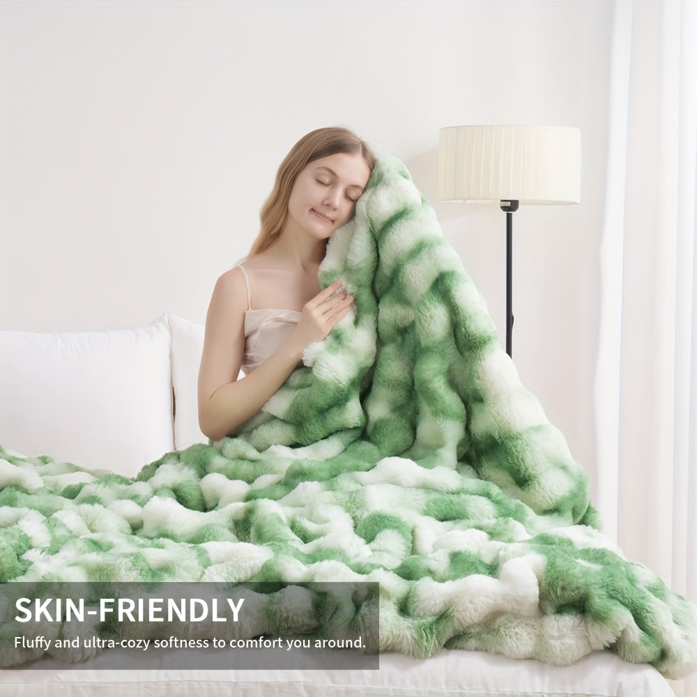 1pc orhopui   rabbit fleece blanket soft warm throw