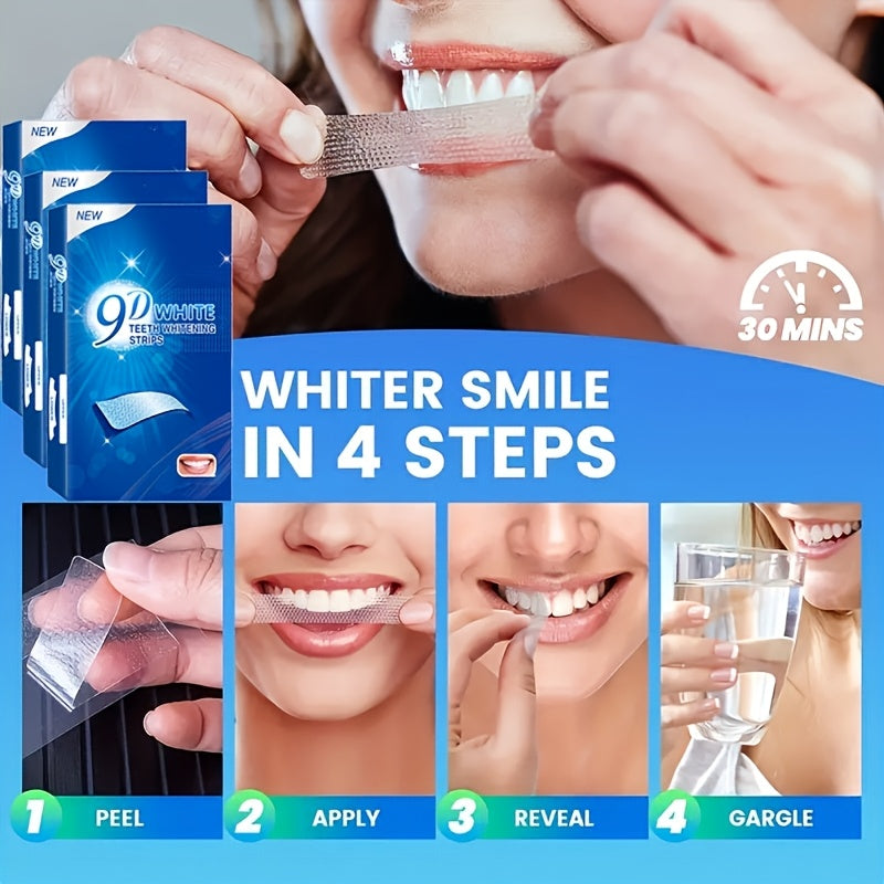 56pcs 28pairs 9d teeth strips safe removes dirt whitens