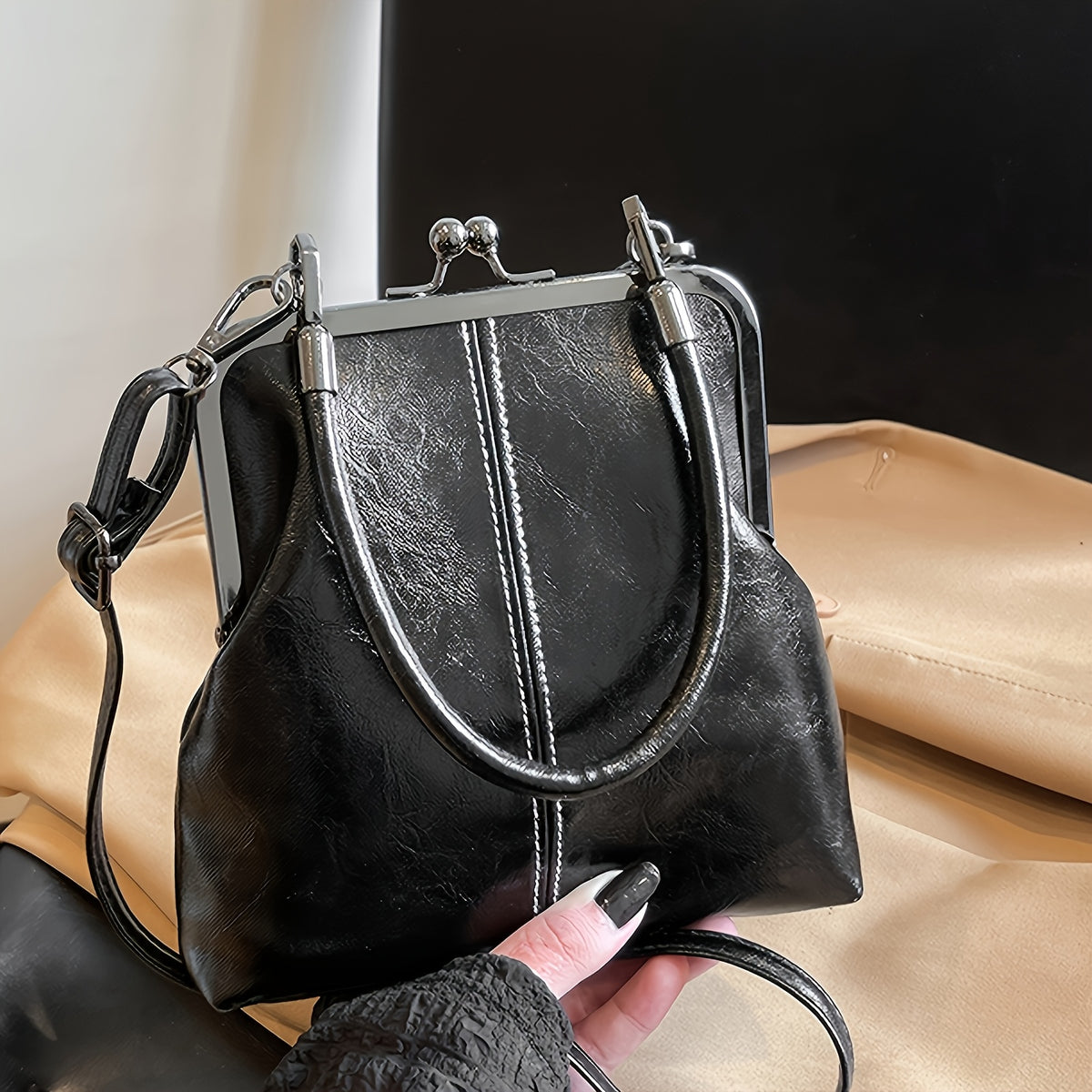 1 elegant faux leather crossbody bag suitable women vintage