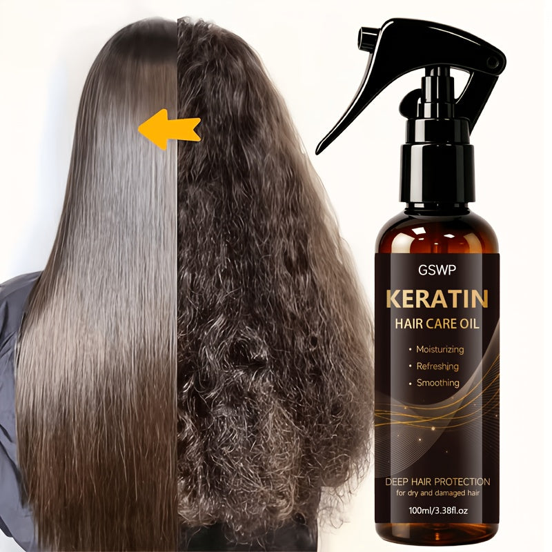 keratin hair care oil spray deep moisturizing heat