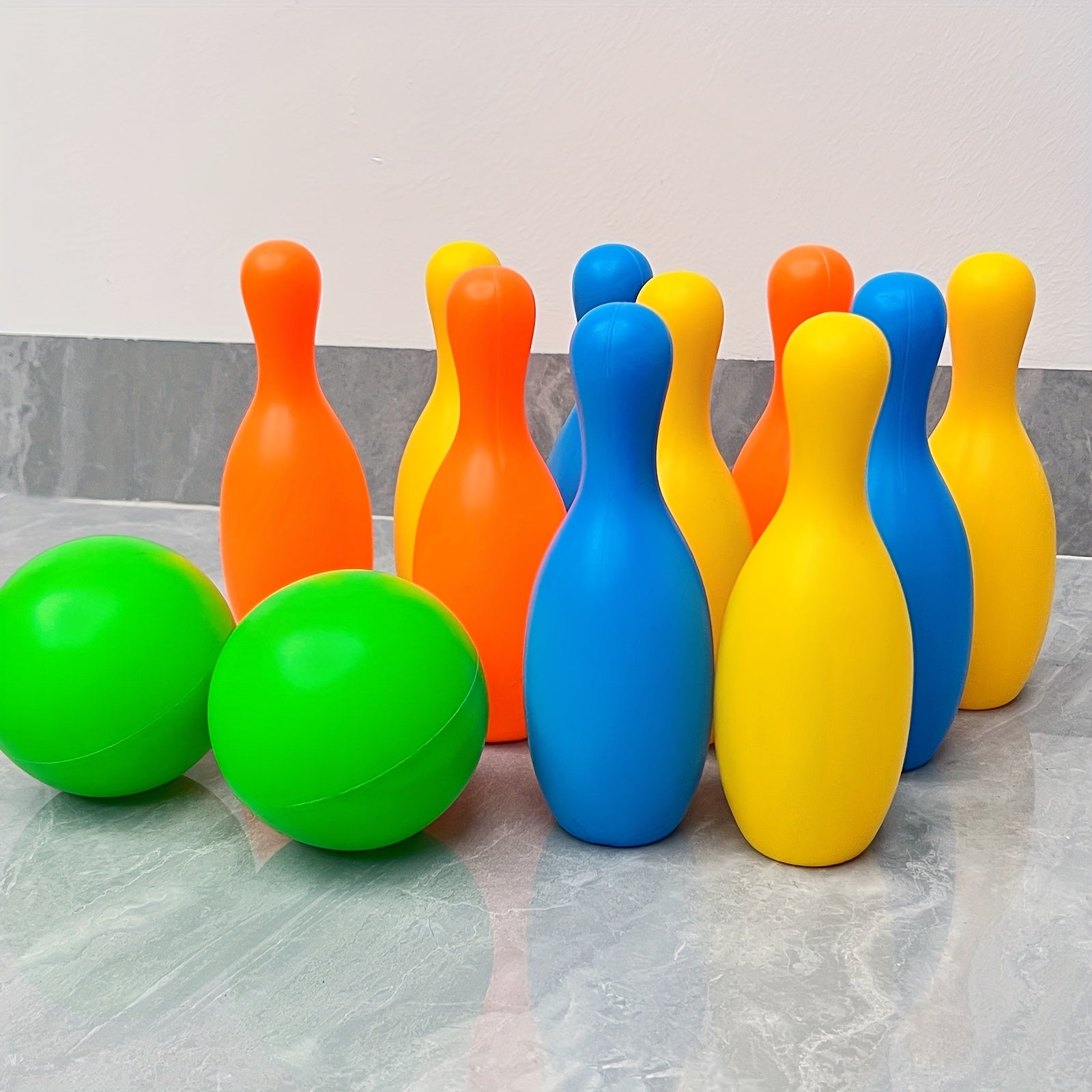 large bowling toy set 10 bottles 2 balls sports toy set