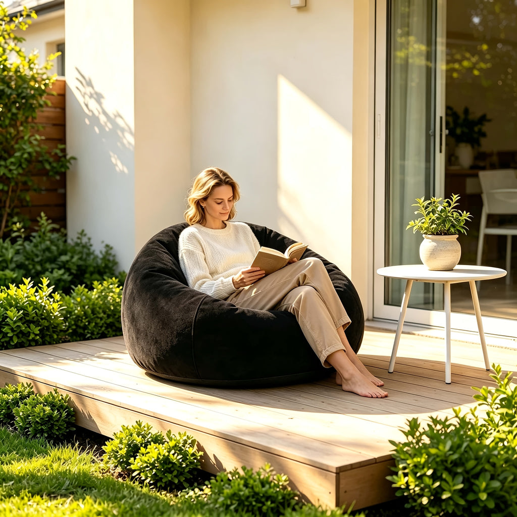 flocked inflatable bean bag chair comfortable inflatable