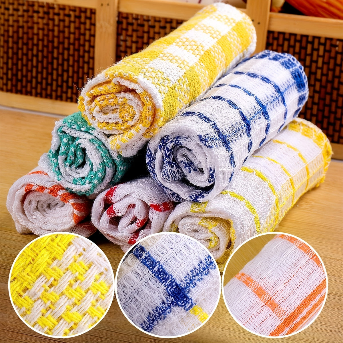 10pcs random color double sided dishwashing cloth kitchen