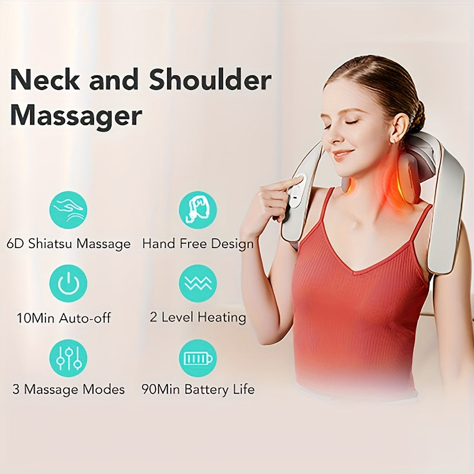 neck massager heat 6d shiatsu cordless massager deep