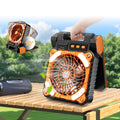 outdoor camping fan portable solar powered dual use fan led
