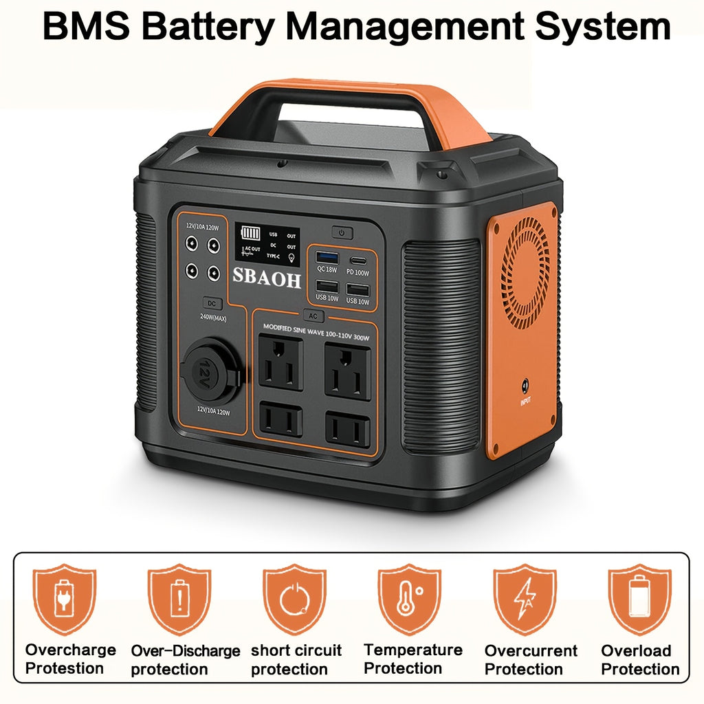 300w portable power station 296wh 80000mah solar