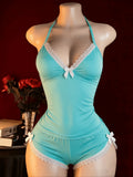 new arrival     halter ruffle   2pcs
