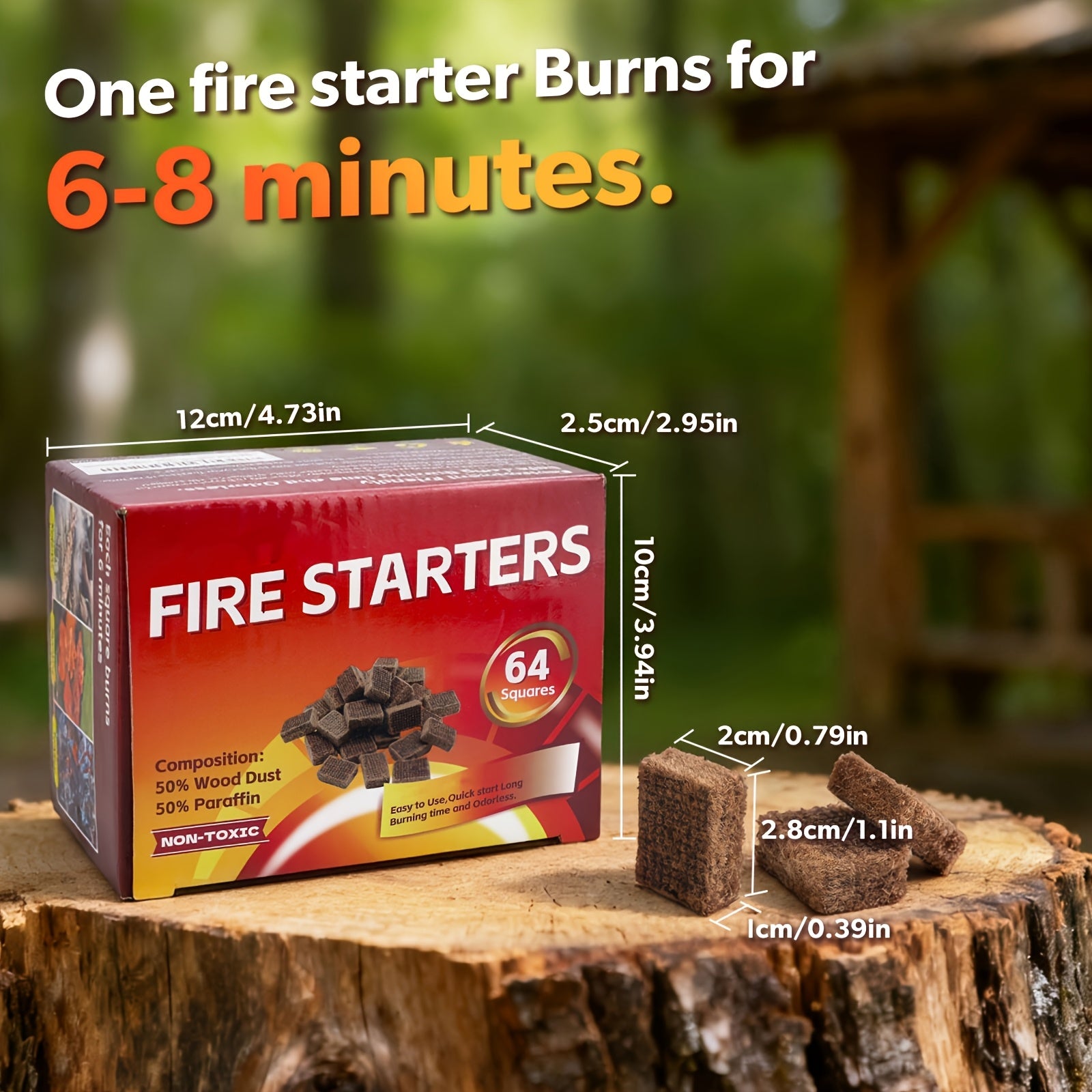 64 pack fire starter squares