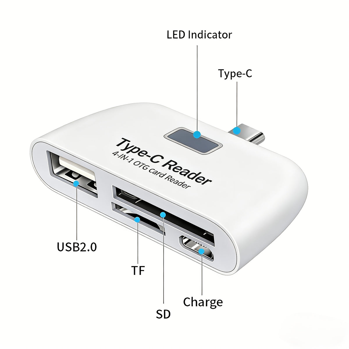 otg card reader usb c 4 in 1 sd tf reader writer portable