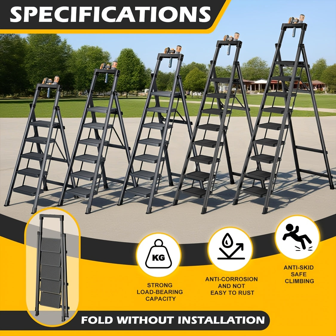 heavy duty   step ladder platform folding step stool