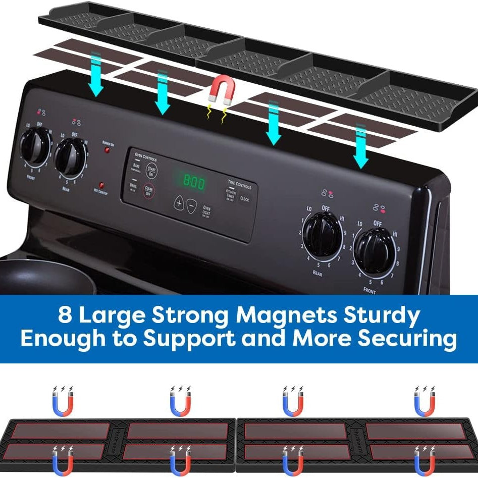 tfs 30 inch black magnetic spice rack organizer stove