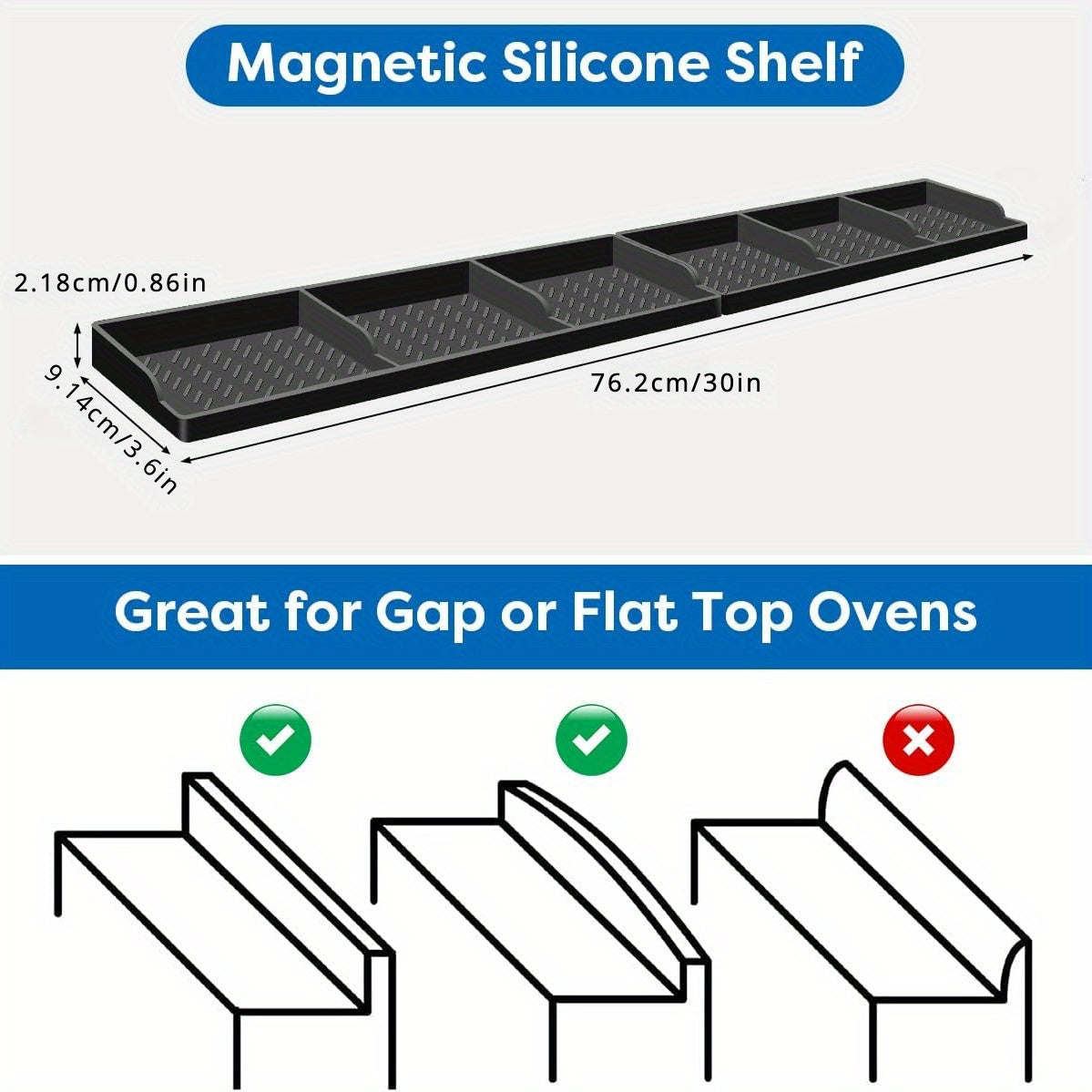 tfs 30 inch black magnetic spice rack organizer stove
