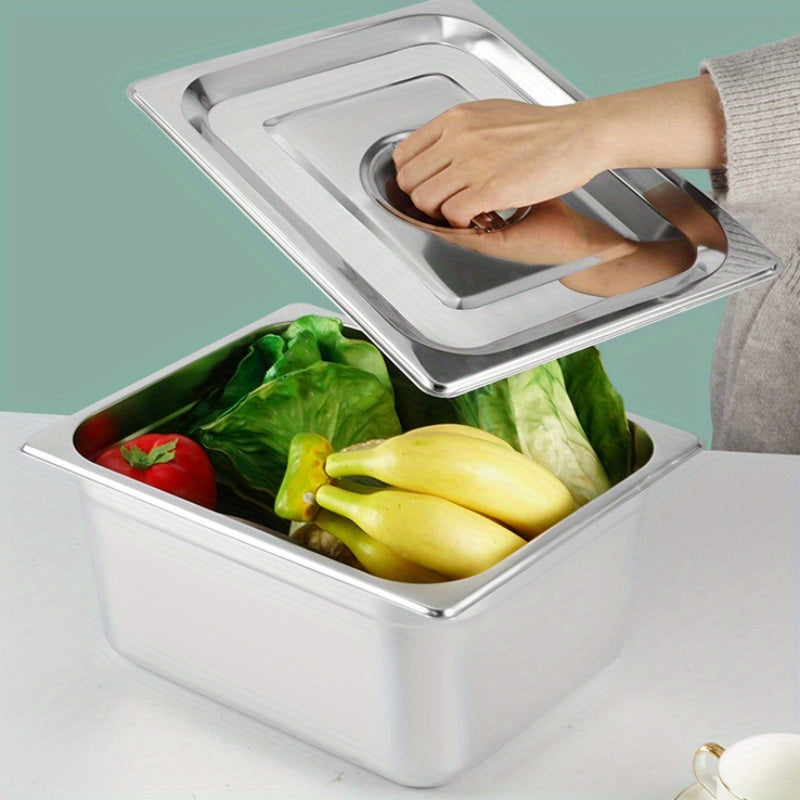 4pcs stainless steel serving bowls lids commercial self