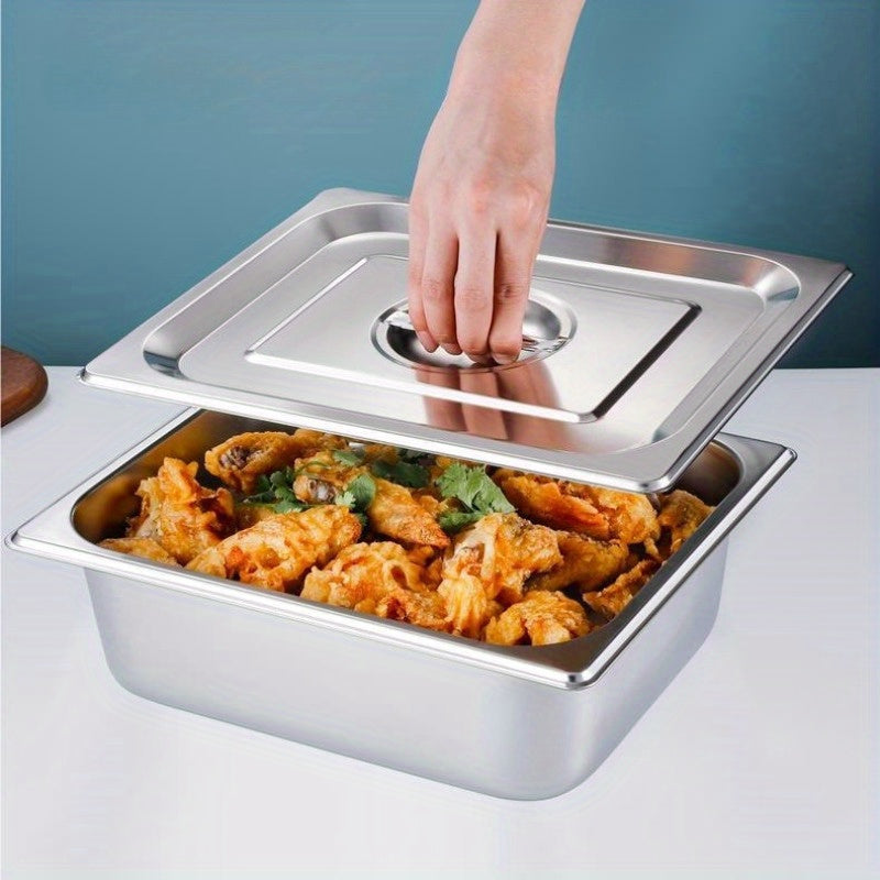 4pcs stainless steel serving bowls lids commercial self