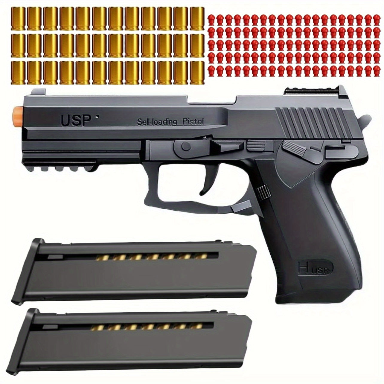 2025 usp toy   clip pistol continuous shooting 100