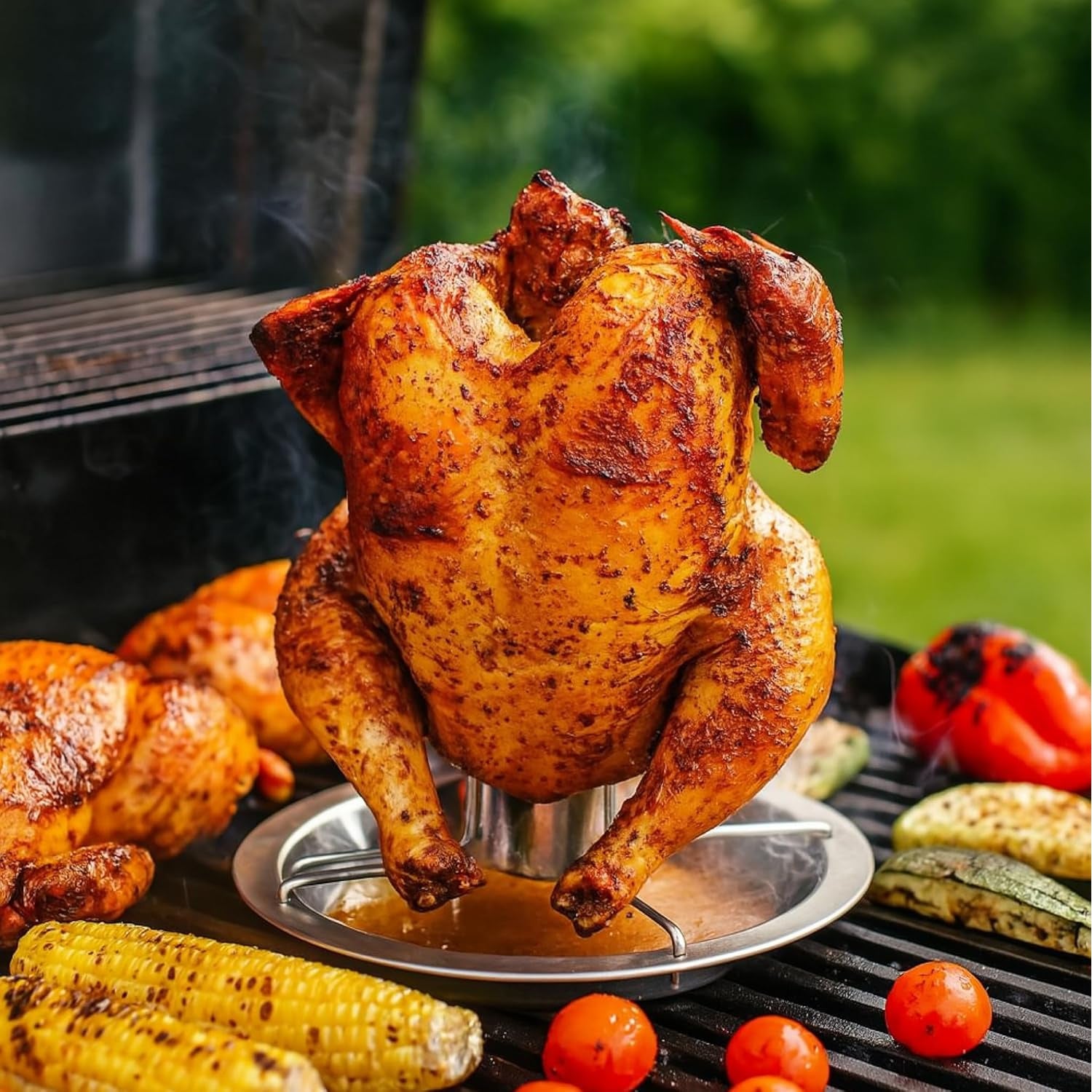 1pc silver stainless steel grilled chicken rack turkey