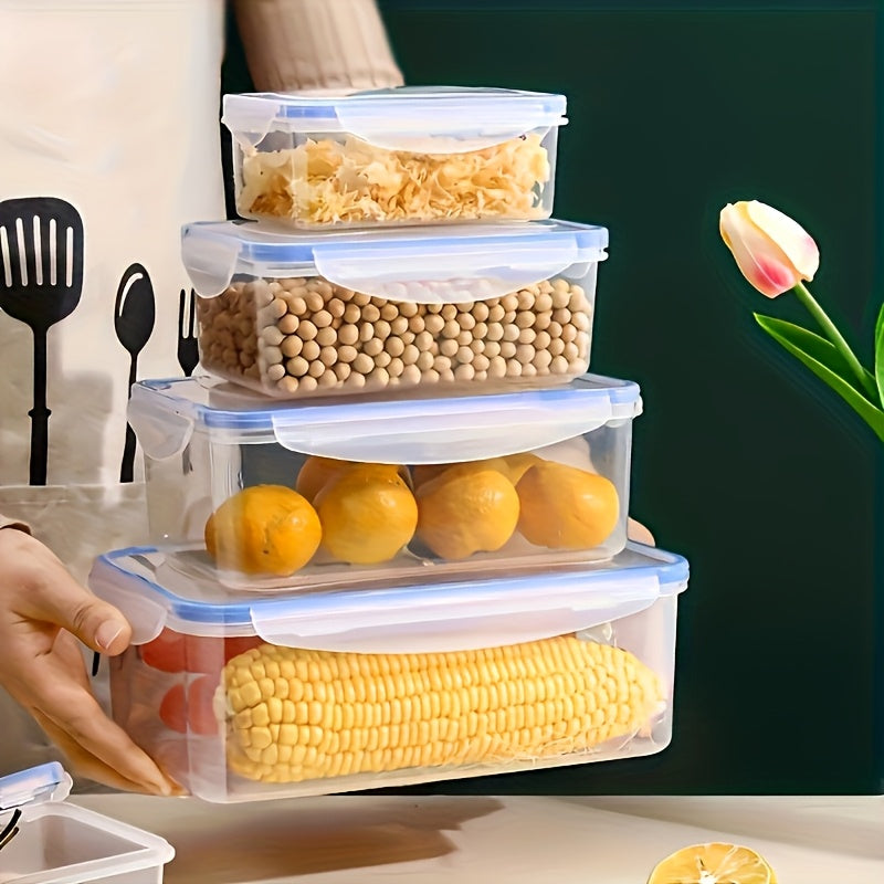 8pcs set   4 containers 4 lids multi size transparent