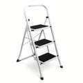 3 step ladder folding step stool wide anti slip pedal 500lbs
