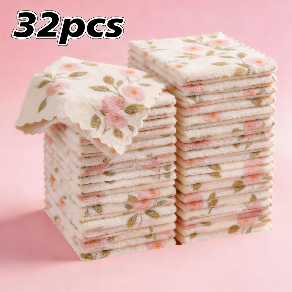 8 16 32pcs coral fleece reusable cleaning cloths super
