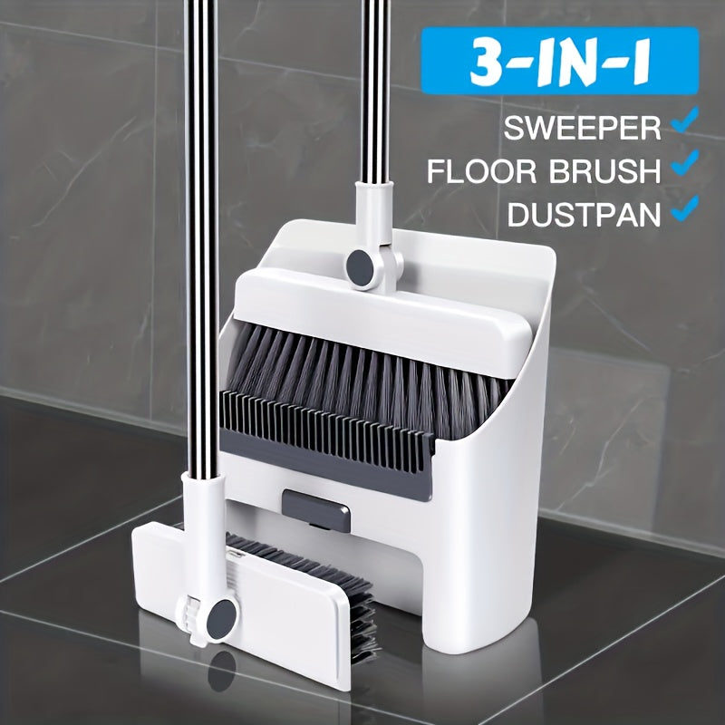 3 in 1 foldable broom mop dustpan combination set household