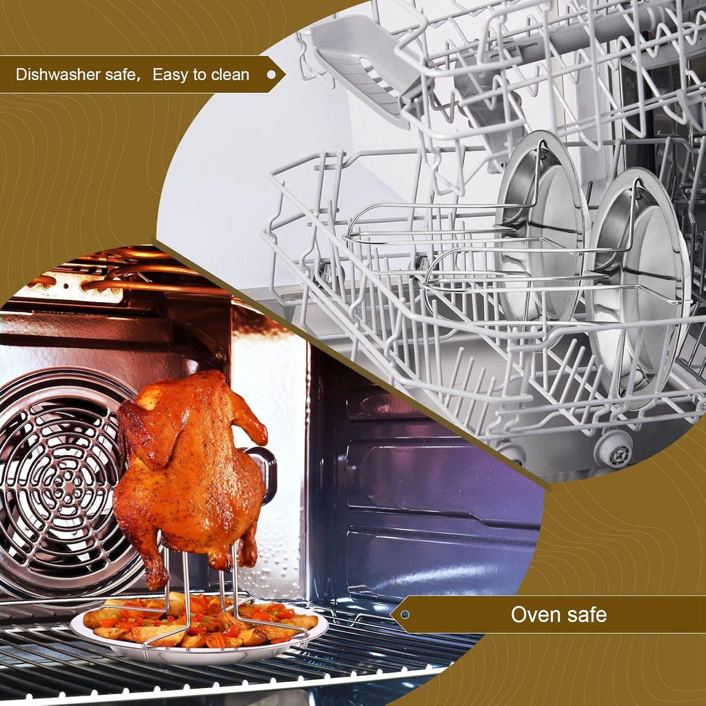 1pc silver stainless steel grilled chicken rack turkey