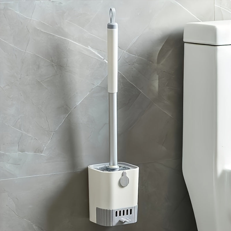 1 set toilet brush kit wall mounted holder long handle
