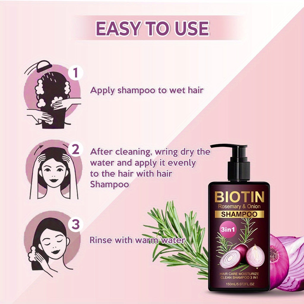 biotin rosemary onion shampoo 3in 1 shampoo   clean
