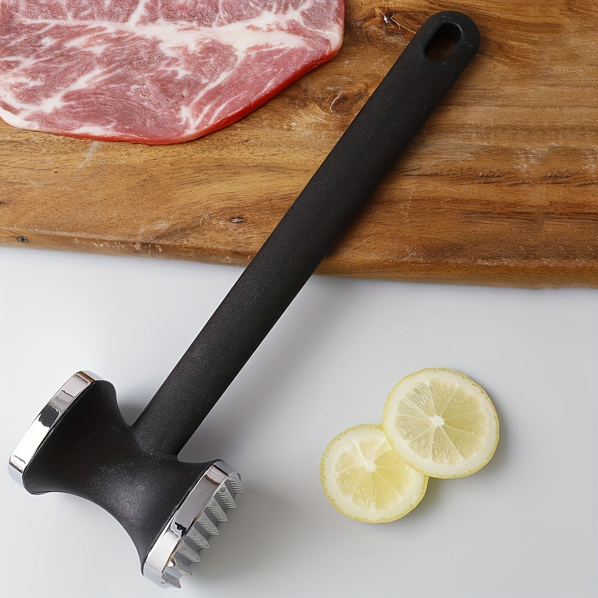 stainless steel meat hammer serrated edge ergonomic kitchen