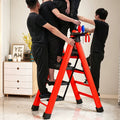 6/5/4/3 step ladder with anti-slip pedal - folding step stool with tool tray, 500lbs portable steel ladder for  , for home kitchen library office (6/5/4/3 steps) - vsyakui | High-quality & Affordable | Temu