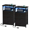1 2pcs night stand display stand 1 2 3 4 drawers led