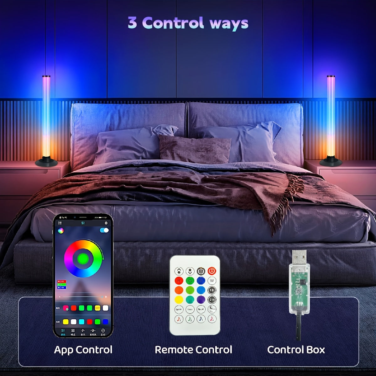 modern desktop ambient light sound activated led strip