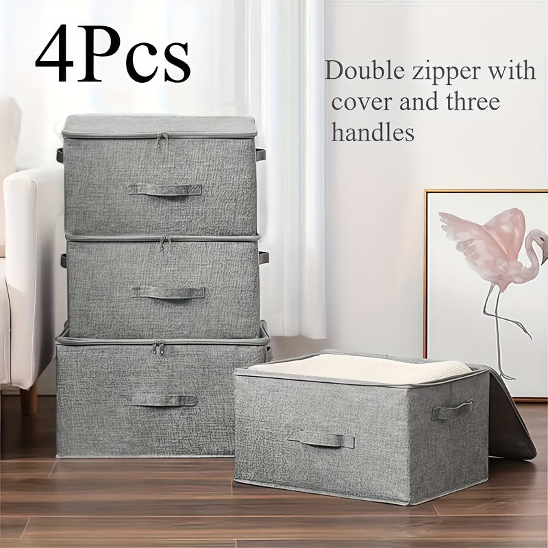 4pcs extra large foldable   storage box waterproof