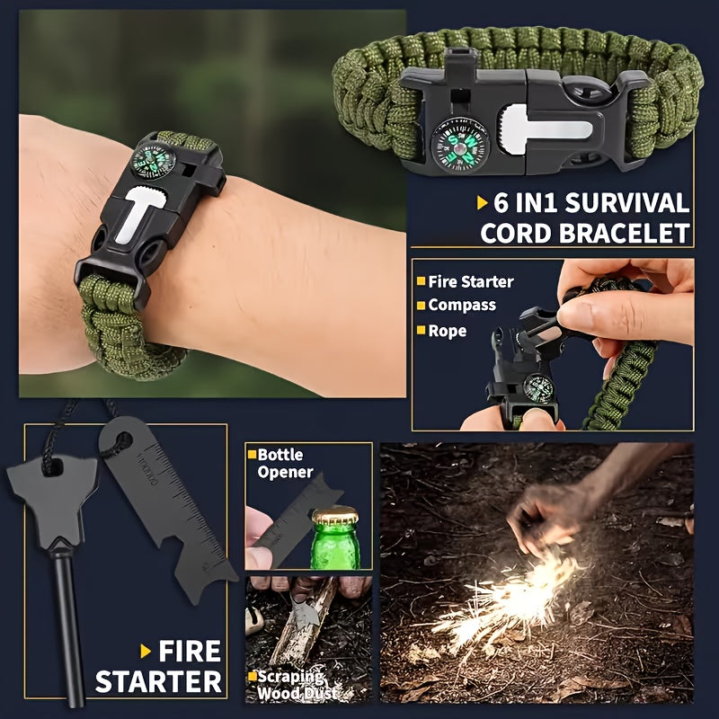 28 in 1 survival equipment set mens   knife set