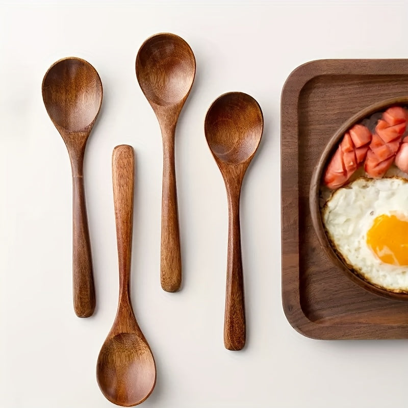 2pcs wooden spoons suitable stirring eating japanese wooden