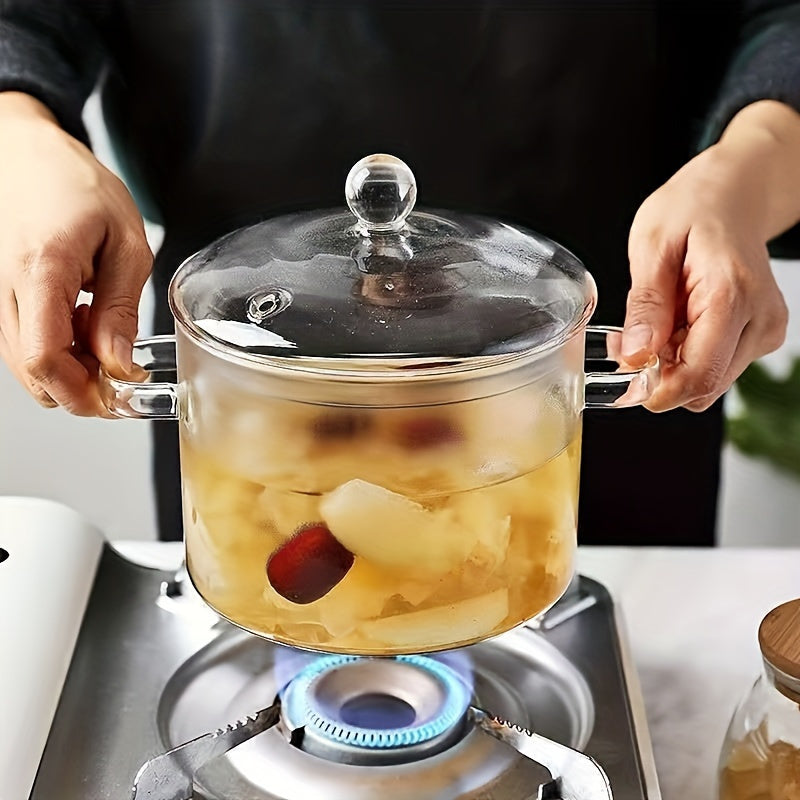 1pc heat resistant clear glass stew pot lid transparent